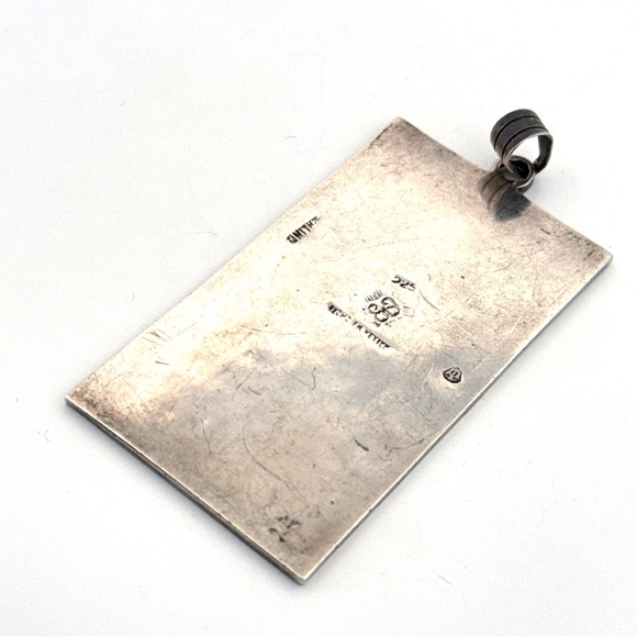 Vintage Large Aztec Idol Mayan Tribal Sterling 925 MEXICO Silver Pendant - Picture 3 of 8